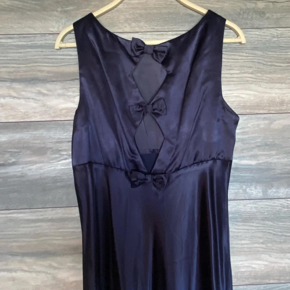 R-Wear Rampage clothing Y2K vintage navy bow satin dress S